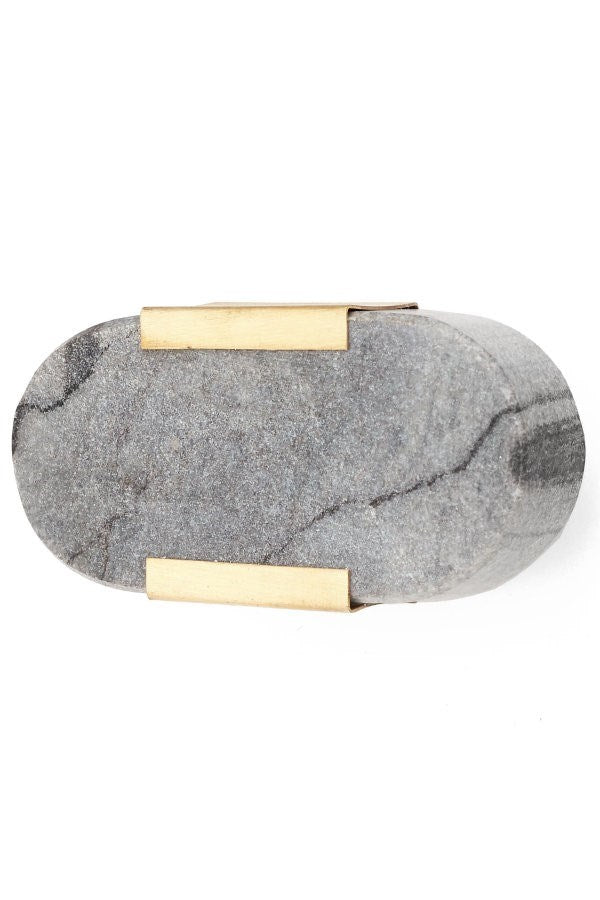 Grey Marble and Brass Knob