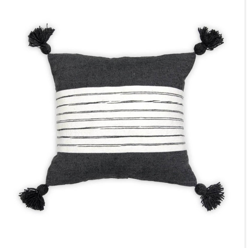 Moroccan Pillow Belted Charcoal