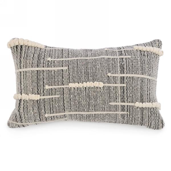 Rect Black & Natural Weaved Pillow