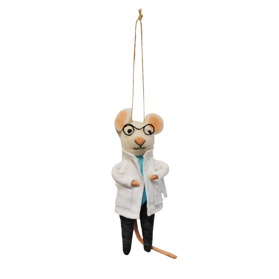 Scientist Mouse Ornament