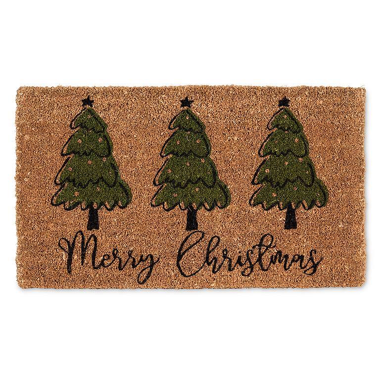 Tree Trio Merry Christmas Doormat
