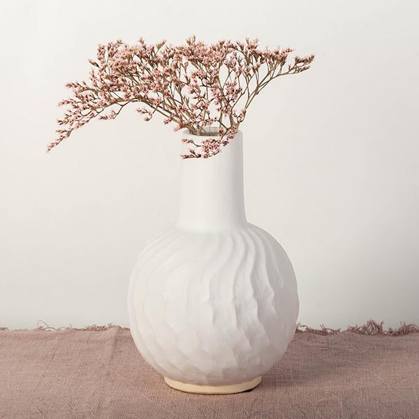 Ceramic Vase w/Wave Pattern