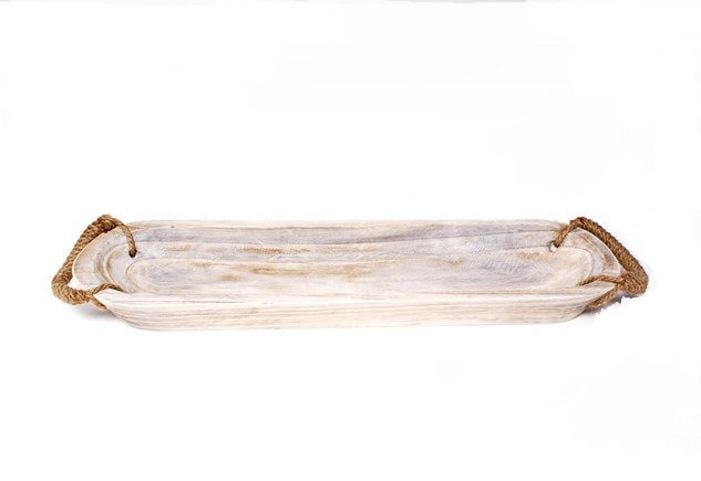 Wood Oval Tray w/ Handles (2 Sizes)