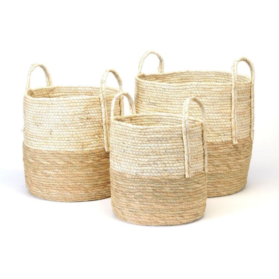 Natural Basket w/ Cream Top (3 Sizes)